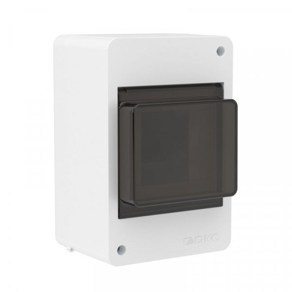 Щиток 4 мод настенный с тонированной дверцей бел. DKC F04W0WD ТехноИмпульс