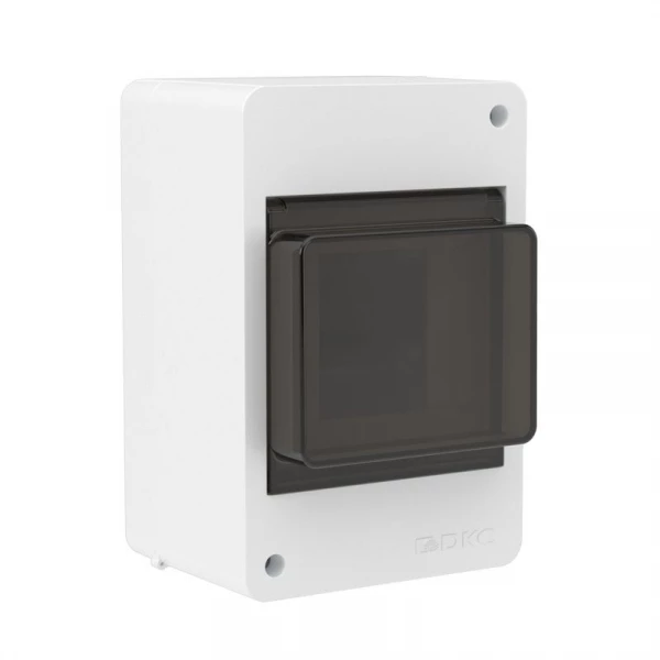 Щиток 4 мод настенный с тонированной дверцей бел. DKC F04W0WD ТехноИмпульс