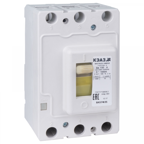Выключатель автоматический 16А 160Im ВА57Ф35-340010 УХЛ3 400В AC КЭАЗ 109301 ТехноИмпульс