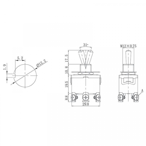 Тумблер 250В 15А (6c) ON-ON 2п (KN-202) Rexant 36-4131 ТехноИмпульс