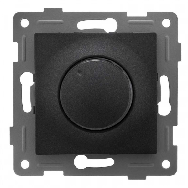 Механизм диммера СП Bravo 500Вт с накладкой и воротком графит GUSI С10Д6-010 ТехноИмпульс