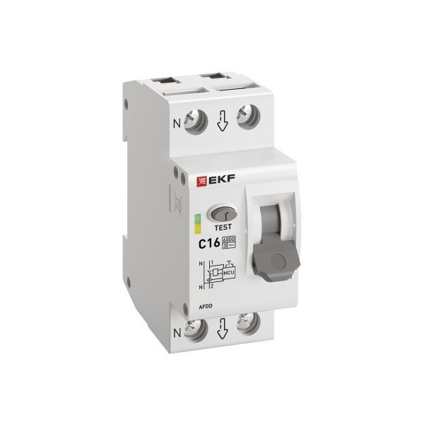Устройство защиты от дугового пробоя (УЗДП) 1P+N C 16А 6кА с авт. выкл. PROxima EKF afdd-2-16C-pro ТехноИмпульс