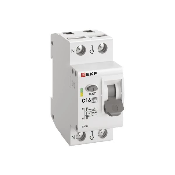 Устройство защиты от дугового пробоя (УЗДП) 1P+N C 16А 6кА с авт. выкл. PROxima EKF afdd-2-16C-pro ТехноИмпульс