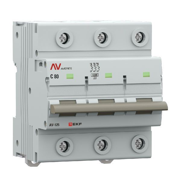 Выключатель автоматический 3п C 80А 10кА AV-125 AVERES EKF mcb125-3-80C-av ТехноИмпульс