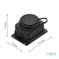 Колодка удлинителя 1-м MultiSet 16А 250В IP44 с заземл. каучук черн. SE MST4003BK ТехноИмпульс