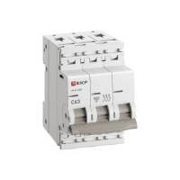 Выключатель автоматический модульный 3п C 63А 4.5кА ВА 47-63N PROxima EKF M634363C ТехноИмпульс