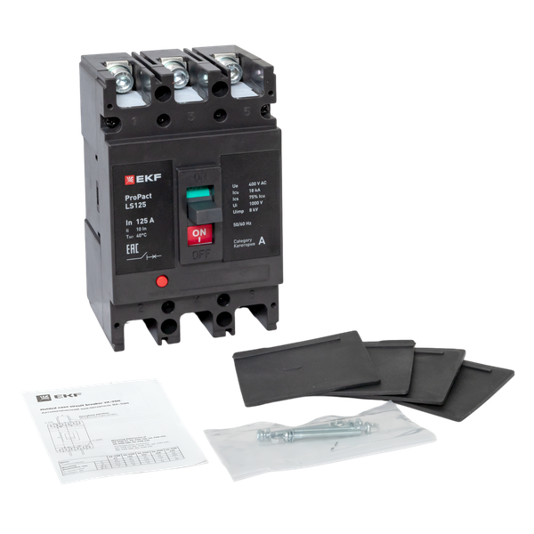 Выключатель автоматический 3п 125А 18кА LS125 ProPact EKF mccb-125-18-3-125-ls ТехноИмпульс