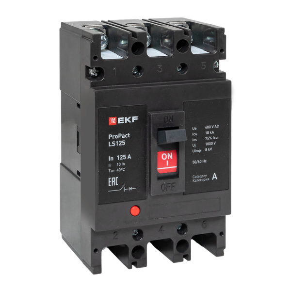 Выключатель автоматический 3п 160А 18кА LS125 ProPact EKF mccb-125-18-3-160-ls ТехноИмпульс