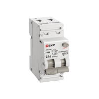 Выключатель автоматический дифференциального тока 2п (1P+N) C 16А 30мА тип AC 6кА АВДТ-63N (электромех.) PROxima EKF D63N26M16C30 ТехноИмпульс