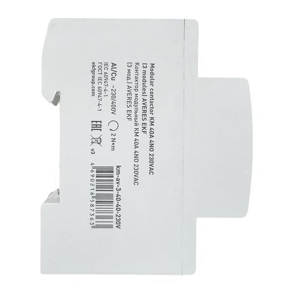 Контактор модульный КМ 40А 4NO 230В AC (3 мод.) AVERES EKF km-av-3-40-40-230V ТехноИмпульс