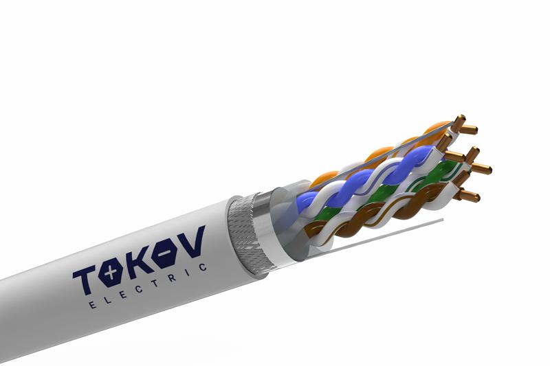 Кабель витая пара SF/UTP 4х2х24AWG (0.52мм) кат.5E PVC Fluke tested (м) TOKOV PRO TKP-C06-SF/UTP-42-5E-305 ТехноИмпульс