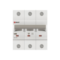 Выключатель автоматический модульный 3п C 80А 15кА ВА 47-125 PROxima EKF mcb47125-3-80C ТехноИмпульс