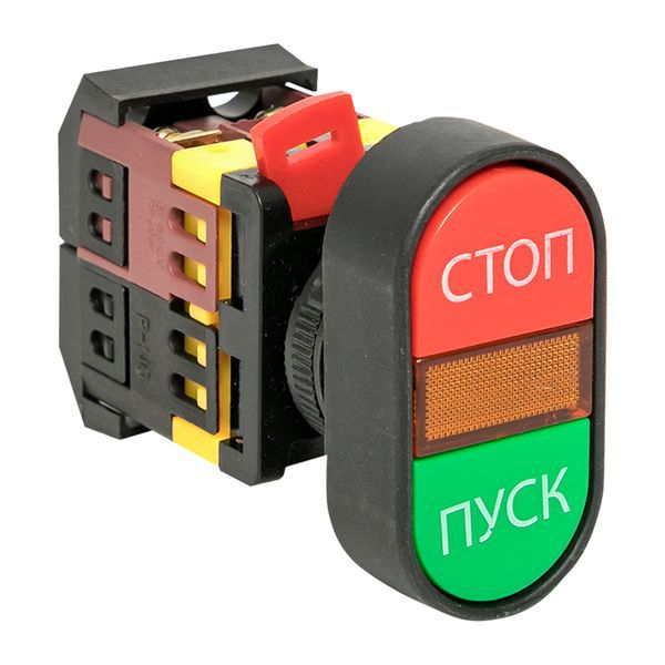 Кнопка APBB-22N "Пуск-Стоп" овал. 24В NO+NC EKF pbn-apbb-o-24 ТехноИмпульс