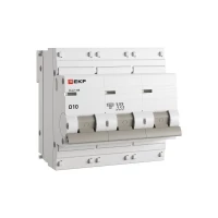 Выключатель автоматический модульный 3п D 10А 10кА ВА 47-100 PROxima EKF mcb47100-3-10D-pro ТехноИмпульс