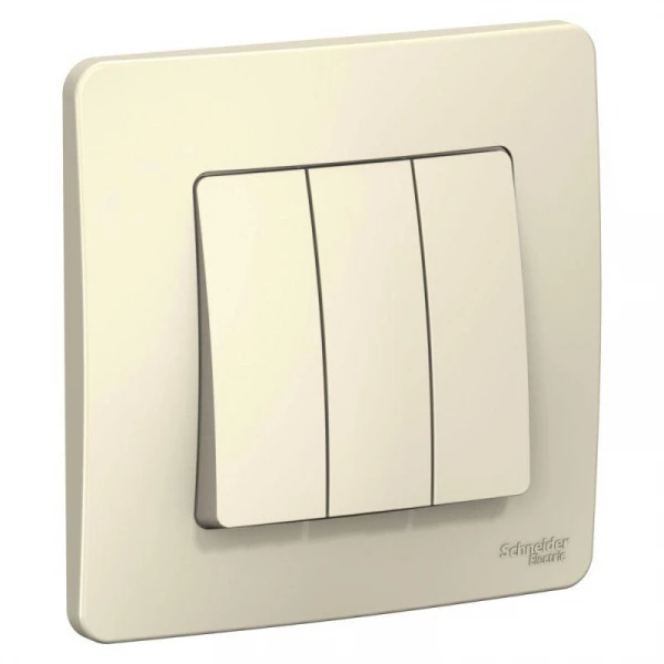 Выключатель 3-кл. СП Blanca 10А IP20 (сх. 1+1+1) 250В молочн. SE BLNVS100502 ТехноИмпульс