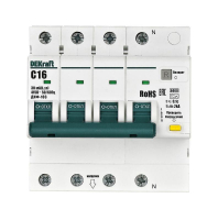 Выключатель автоматический дифференциального тока (АВДТ) 3P+N 16А 30мА A х-ка C ДИФ-103 6кА DEKraft 16428DEK ТехноИмпульс