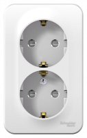 Розетка 2-м ОП Blanca 16А IP20 250В с заземл. защ. шторки с металлич. пластиной бел. SE BLNRA011221 ТехноИмпульс