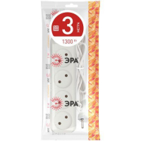 Удлинитель 4х3м без заземл. 6А IP20 UX-4-3m ШВВП 2х0.75 Эра Б0038560 ТехноИмпульс