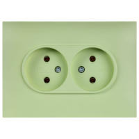 Розетка 2-м SKANDY 10А без заземл. без защ. шторок в сборе SK-R10G мятный IEK SK-R20-10-K06-F ТехноИмпульс