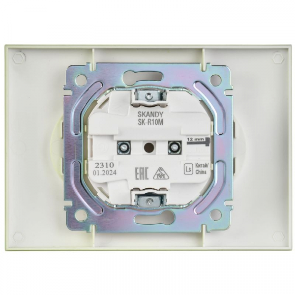 Розетка 2-м SKANDY 10А без заземл. без защ. шторок в сборе SK-R10G мятный IEK SK-R20-10-K06-F ТехноИмпульс