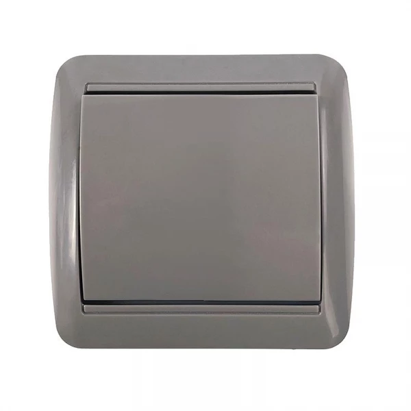 Выключатель 1-кл. ОП Клио 10А IP44 сер. UNIVersal К2221-Gr ТехноИмпульс