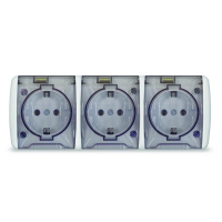 Розетка 3-м ОП Клио 16А IP54 с заземл. с прозр. крышкой бел. Universal К2235 ТехноИмпульс