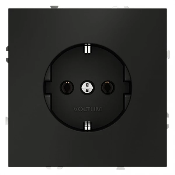 Розетка 1-м СП S70 16А с заземл. механизм черн. матов. Voltum VLS040108 ТехноИмпульс