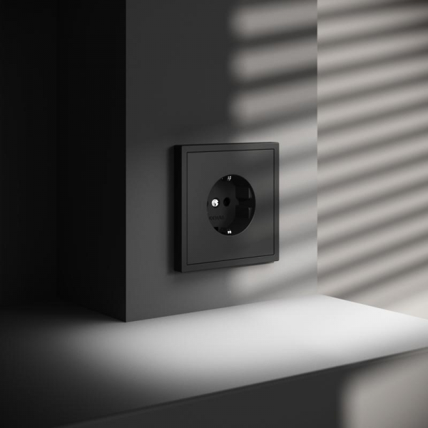 Розетка 1-м СП S70 16А с заземл. механизм черн. матов. Voltum VLS040108 ТехноИмпульс