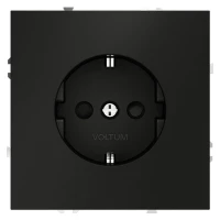 Розетка 1-м СП S70 16А с заземл. защ. шторки механизм черн. матов. Voltum VLS040208 ТехноИмпульс