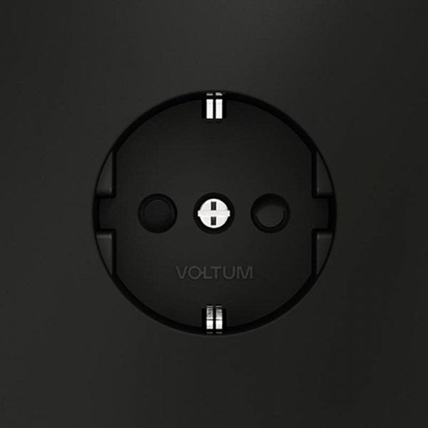 Розетка 1-м СП S70 16А с заземл. защ. шторки механизм черн. матов. Voltum VLS040208 ТехноИмпульс
