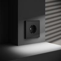 Розетка 1-м СП S70 16А с заземл. защ. шторки механизм черн. матов. Voltum VLS040208 ТехноИмпульс