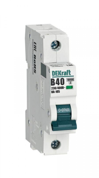 Выключатель автоматический модульный 1п B 40А 10кА ВА-105 DEKraft 13109DEK ТехноИмпульс