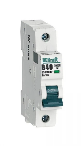 Выключатель автоматический модульный 1п B 40А 10кА ВА-105 DEKraft 13109DEK ТехноИмпульс
