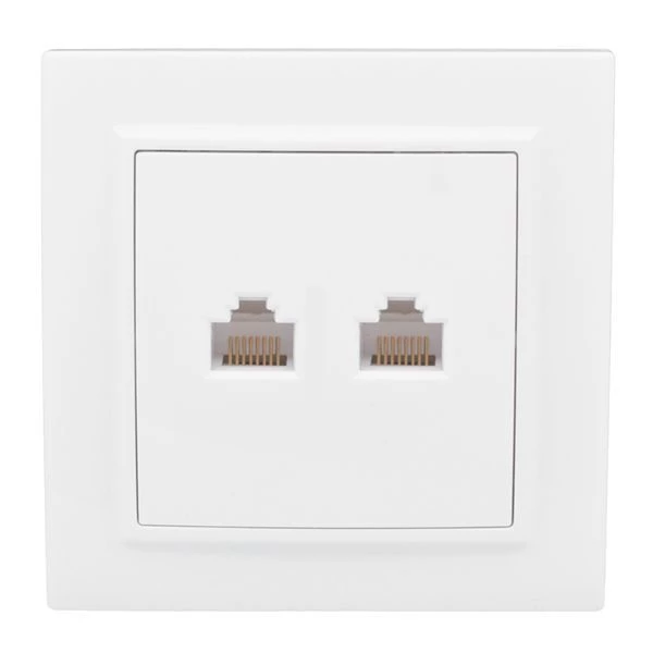 Розетка компьютерная 2-м СП Минск RJ45 бел. EKF ERK02-035-10 ТехноИмпульс