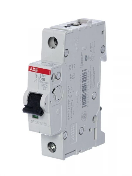 Выключатель автоматический модульный 1п C 16А 6кА S201 C16 ABB 2CDS251001R0164 ТехноИмпульс