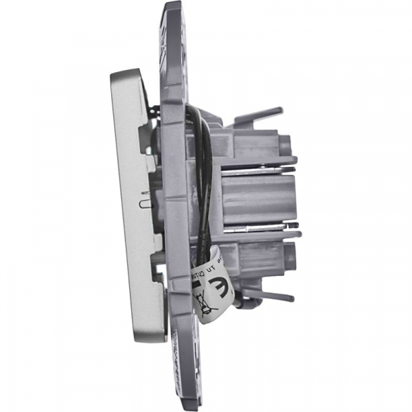 Выключатель 1-кл. Inspiria 10А IP20 250В 10AX с подсветкой/индикацией механизм алюм. IEK 673612 ТехноИмпульс