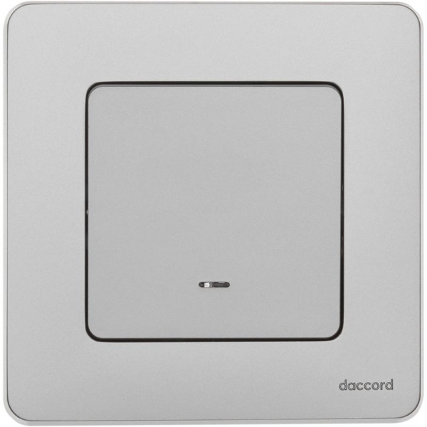 Выключатель 1-кл. Inspiria 10А IP20 250В 10AX с подсветкой/индикацией механизм алюм. IEK 673612 ТехноИмпульс