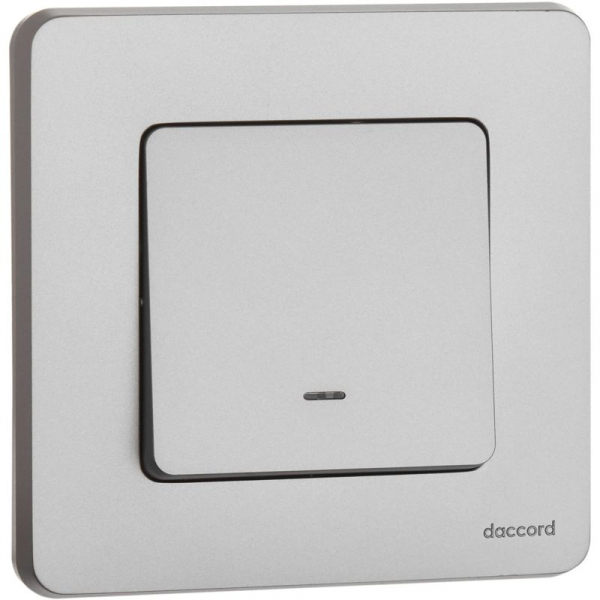 Выключатель 1-кл. Inspiria 10А IP20 250В 10AX с подсветкой/индикацией механизм алюм. IEK 673612 ТехноИмпульс