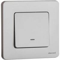 Выключатель 1-кл. Inspiria 10А IP20 250В 10AX с подсветкой/индикацией механизм алюм. IEK 673612 ТехноИмпульс