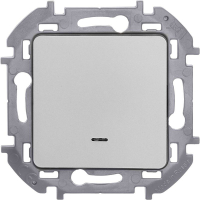 Выключатель 1-кл. Inspiria 10А IP20 250В 10AX с подсветкой/индикацией механизм алюм. IEK 673612 ТехноИмпульс