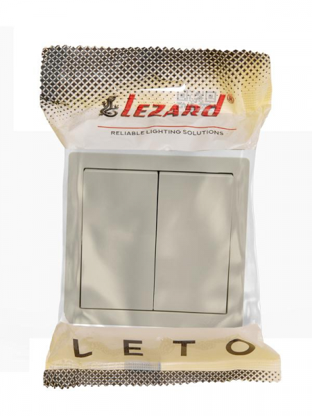 Выключатель 2-кл. ОП LETO крем LEZARD 752-0300-101 ТехноИмпульс