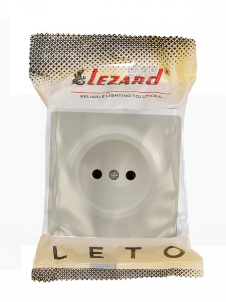 Розетка 1-м ОП LETO без заземл. ПБТ крем LEZARD 752-0300-121B ТехноИмпульс