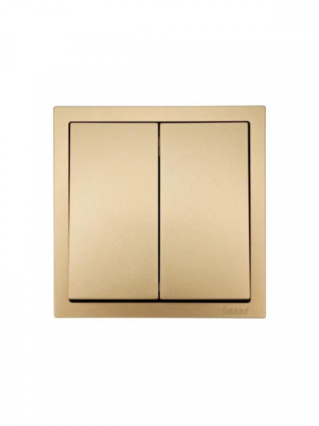 Выключатель 2-кл. СП ZIMA IP20 10А безвинт. зажим зол. LEZARD 704-3688-101QC ТехноИмпульс