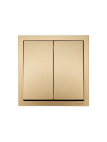 Выключатель 2-кл. СП ZIMA IP20 10А безвинт. зажим зол. LEZARD 704-3688-101QC ТехноИмпульс