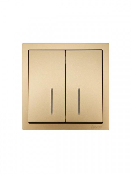 Выключатель 2-кл. с индик. СП ZIMA IP20 10А безвинт. зажим зол. LEZARD 704-3688-112QC ТехноИмпульс