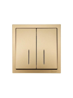 Выключатель 2-кл. с индик. СП ZIMA IP20 10А безвинт. зажим зол. LEZARD 704-3688-112QC ТехноИмпульс