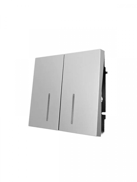 Выключатель 2-кл. с индик. СП ZIMA IP20 10А безвинт. зажим сер. матов. LEZARD 704-7488-112QC ТехноИмпульс