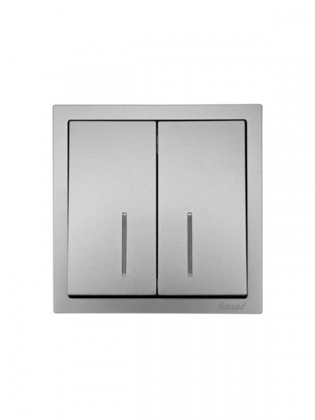 Выключатель 2-кл. с индик. СП ZIMA IP20 10А безвинт. зажим сер. матов. LEZARD 704-7488-112QC ТехноИмпульс