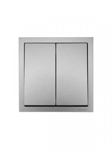 Выключатель 2-кл. СП ZIMA IP20 10А безвинт. зажим сер. матов. LEZARD 704-7488-101QC ТехноИмпульс