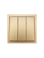 Выключатель 3-кл. СП ZIMA IP20 10А безвинт. зажим зол. LEZARD 704-3688-109QC ТехноИмпульс